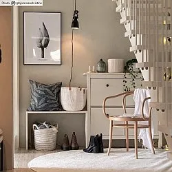 Rund tæppe - Sunayama (hvid)