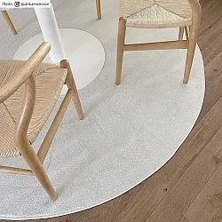 Rund tæppe - Sunayama (hvid)