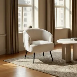 Lænestol - Capri (beige/bouclé)