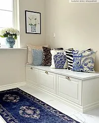 Wilton-tæppe - Taknis (blå)