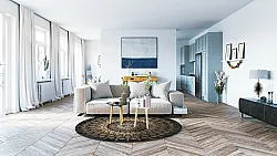 Rundt tæppe - Sandrigo (sort/guld)