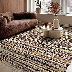 Kludetæppe - Happy (gul/multi)