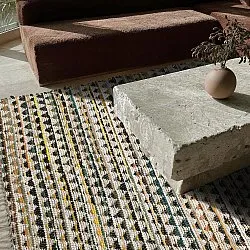 Kludetæppe - Lindby (gul/multi)