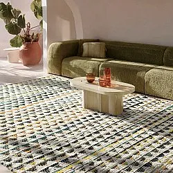 Kludetæppe - Lindby (gul/multi)