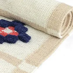 Uldtæppe - Lausanne Flatweave Tufted Premium (hvid/beige)