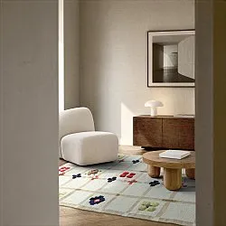 Uldtæppe - Lausanne Flatweave Tufted Premium (hvid/beige)