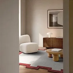 Uldtæppe - Agra Hand Tufted Wool Premium (creme/rød)