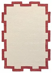 Uldtæppe - Agra Hand Tufted Wool Premium (creme/rød)