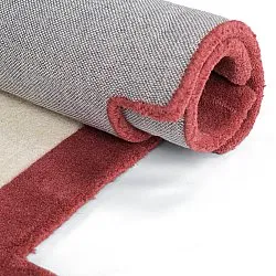 Uldtæppe - Agra Hand Tufted Wool Premium (creme/rød)