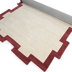 Uldtæppe - Agra Hand Tufted Wool Premium (creme/rød)