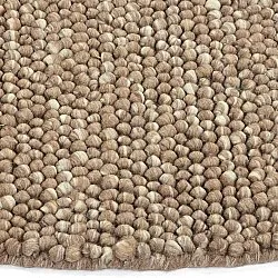 Rundt tæppe - Avafors Wool Bubble (lysebrun/hvid)