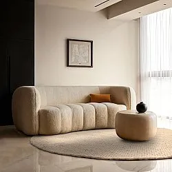 Rundt tæppe - Coastal (beige)