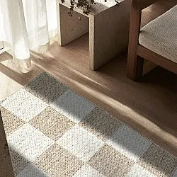 Uldtæppe - Dundee (beige/hvid)