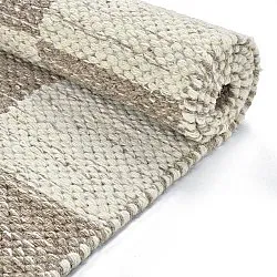 Uldtæppe - Dundee (beige/hvid)