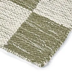 Uldtæppe - Dundee (grøn/hvid)