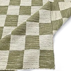 Uldtæppe - Dundee (grøn/hvid)
