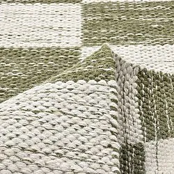 Uldtæppe - Dundee (grøn/hvid)