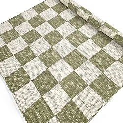 Uldtæppe - Dundee (grøn/hvid)