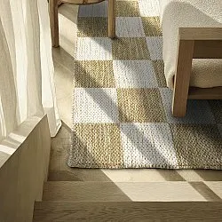 Uldtæppe - Dundee (gul/hvid)