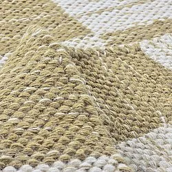 Uldtæppe - Dundee (gul/hvid)