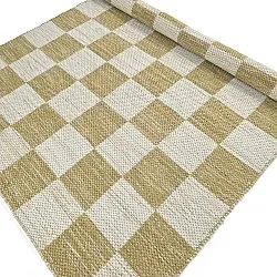 Uldtæppe - Dundee (gul/hvid)