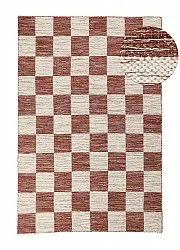 Uldtæppe - Dundee (rød/hvid)