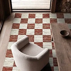 Uldtæppe - Dundee (rød/hvid)