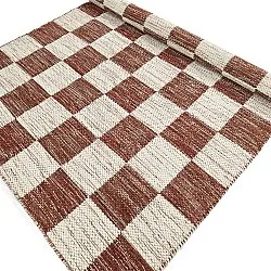 Uldtæppe - Dundee (rød/hvid)