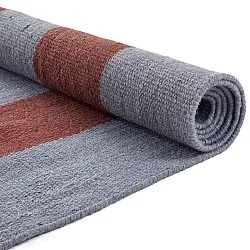 Uldtæppe - Garine (blå/rød)