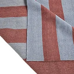 Uldtæppe - Garine (blå/rød)