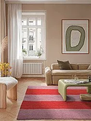 Uldtæppe - Garine (pink/rød)