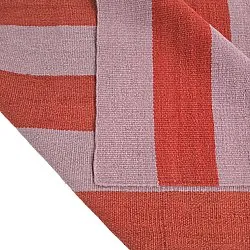 Uldtæppe - Garine (pink/rød)