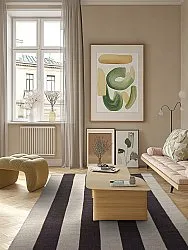 Uldtæppe - Garine (sort/beige)