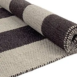 Uldtæppe - Garine (sort/beige)