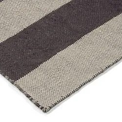 Uldtæppe - Garine (sort/beige)