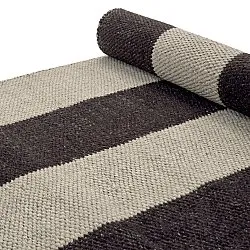 Uldtæppe - Garine (sort/beige)