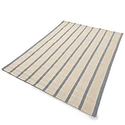 Uldtæppe - Luton (faded denim/hvid)