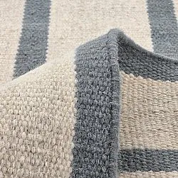Uldtæppe - Luton (faded denim/hvid)
