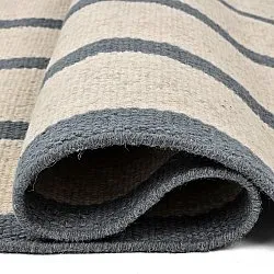 Uldtæppe - Luton (faded denim/hvid)