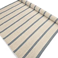 Uldtæppe - Luton (faded denim/hvid)