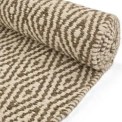 Uldtæppe - Monastir (brun/hvid)