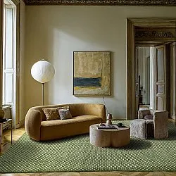 Uldtæppe - Ovelia (grøn/hvid)