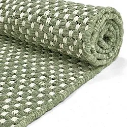 Uldtæppe - Ovelia (grøn/hvid)