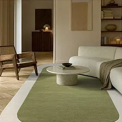 Uldtæppe - Puri Hand Tufted Wool Premium (grøn/creme)
