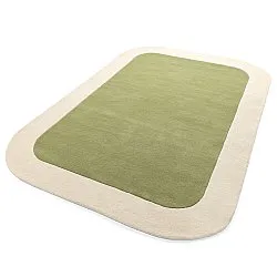 Uldtæppe - Puri Hand Tufted Wool Premium (grøn/creme)