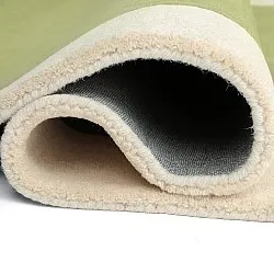 Uldtæppe - Puri Hand Tufted Wool Premium (grøn/creme)