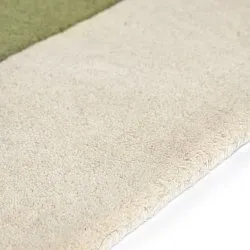 Uldtæppe - Puri Hand Tufted Wool Premium (grøn/creme)