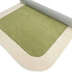 Uldtæppe - Puri Hand Tufted Wool Premium (grøn/creme)