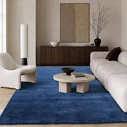 Uldtæppe - Rozel Handloom Wool Premium (marineblå)