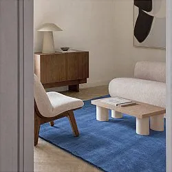 Uldtæppe - Rozel Handloom Wool Premium (marineblå)